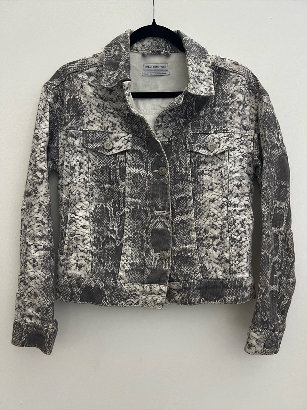 Urban Outfitters Snakeskin Print Denim Jacket – Size XS